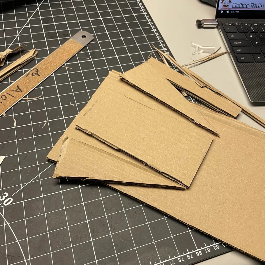 Initial cut out pieces for the first prototype.